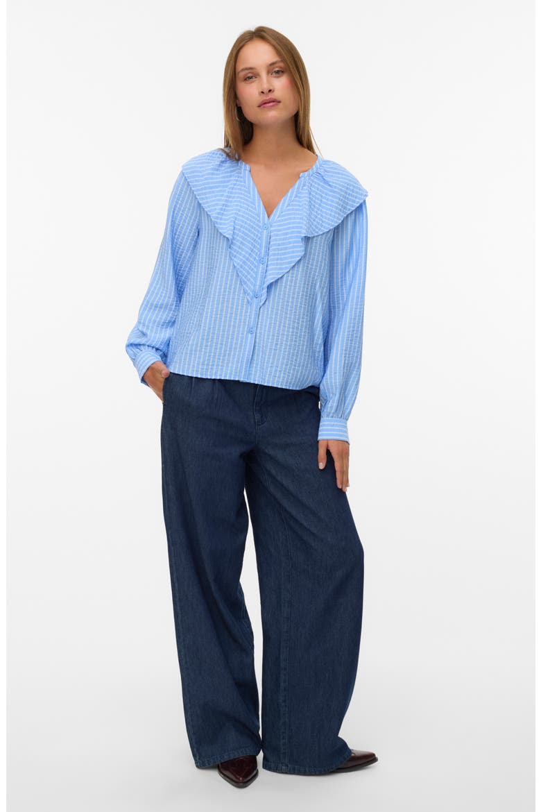 Kaja Frill Shirt, Alternate, color, VISTA BLUE STRIPES