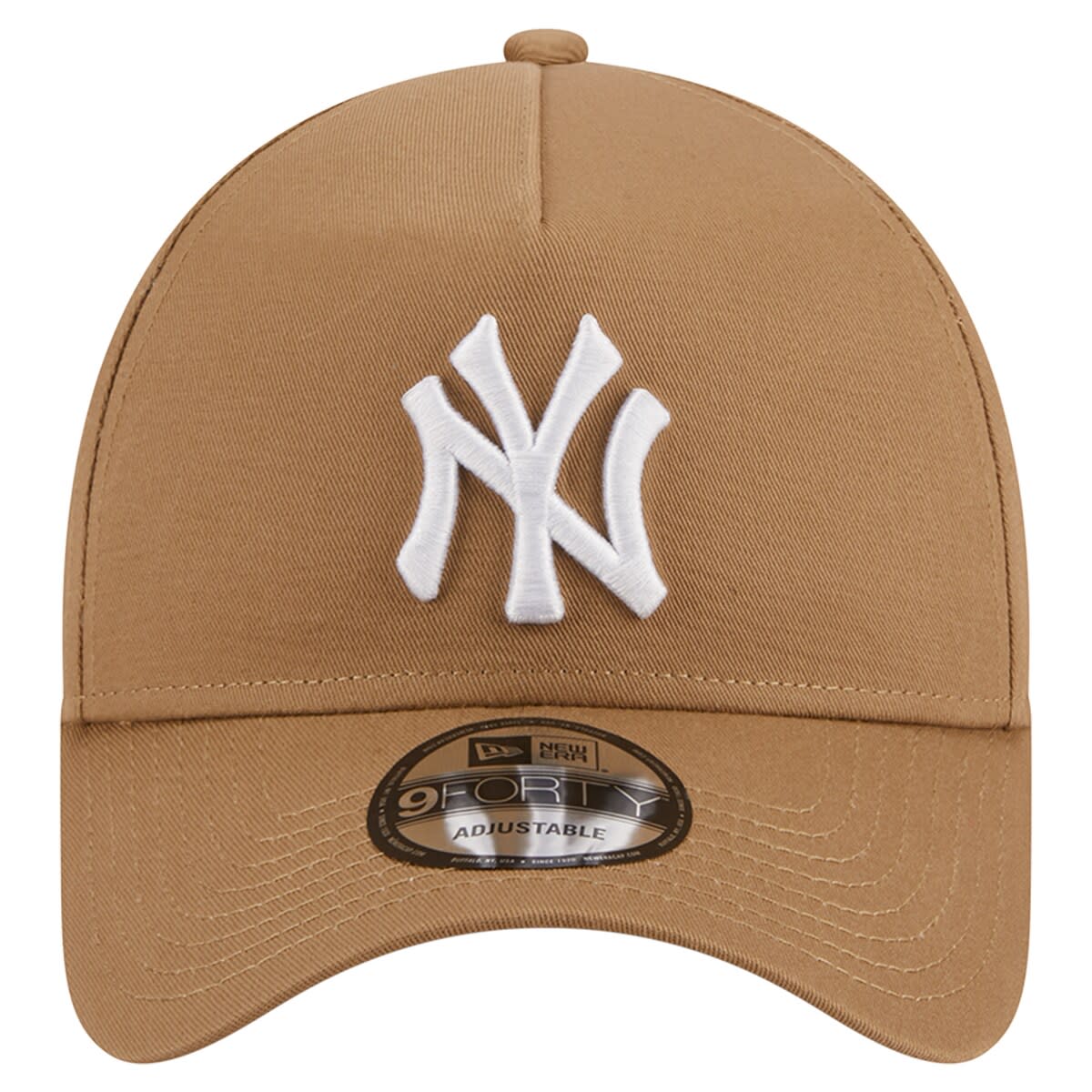 Men's New Era Khaki New York Yankees A-Frame 9FORTY Adjustable Hat