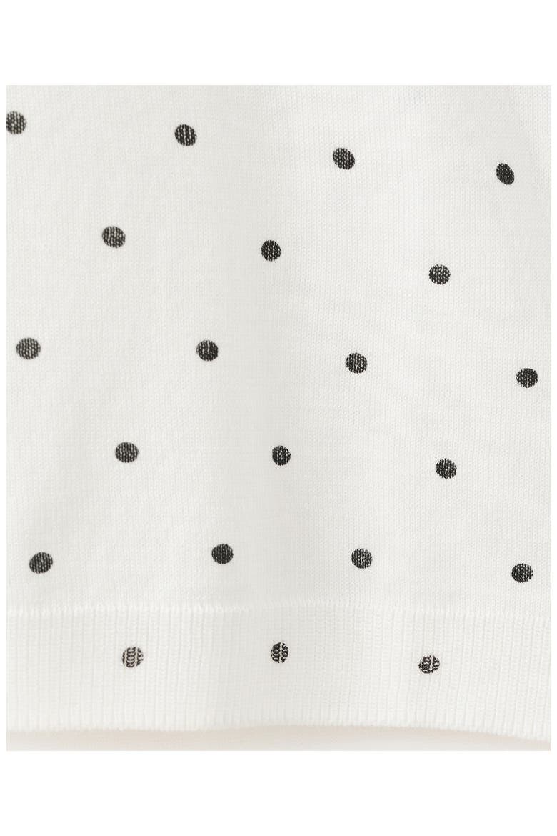 Polka Dot Short Sleeve Sweater, Alternate, color, OFF WHITE