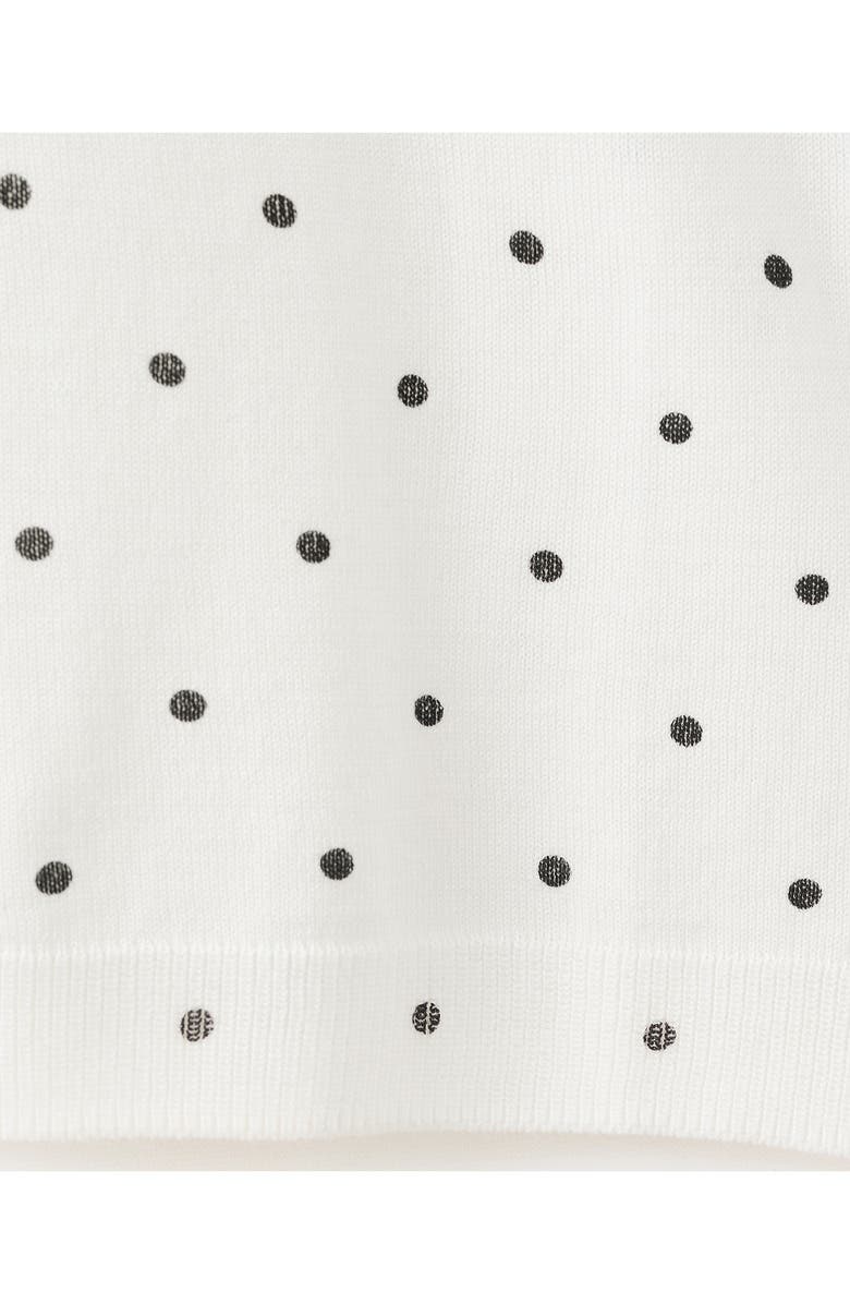 MANGO Polka Dot Short Sleeve Sweater, Alternate, color, Off White