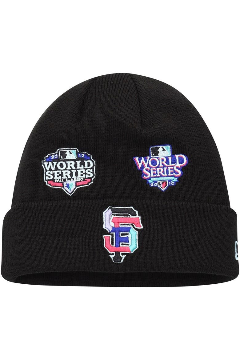 Men's New Era Black San Francisco Giants Polar Lights Cuffed Knit Hat, Main, color, Black