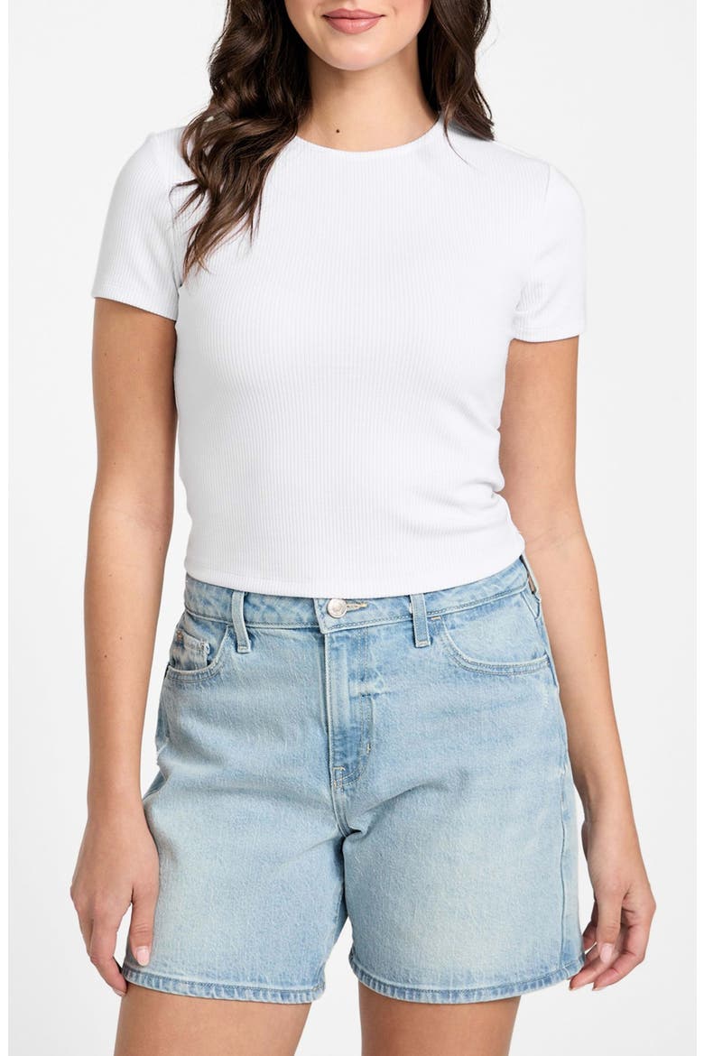 Terra Ribbed Crop T-Shirt, Main, color, PURE WHITE