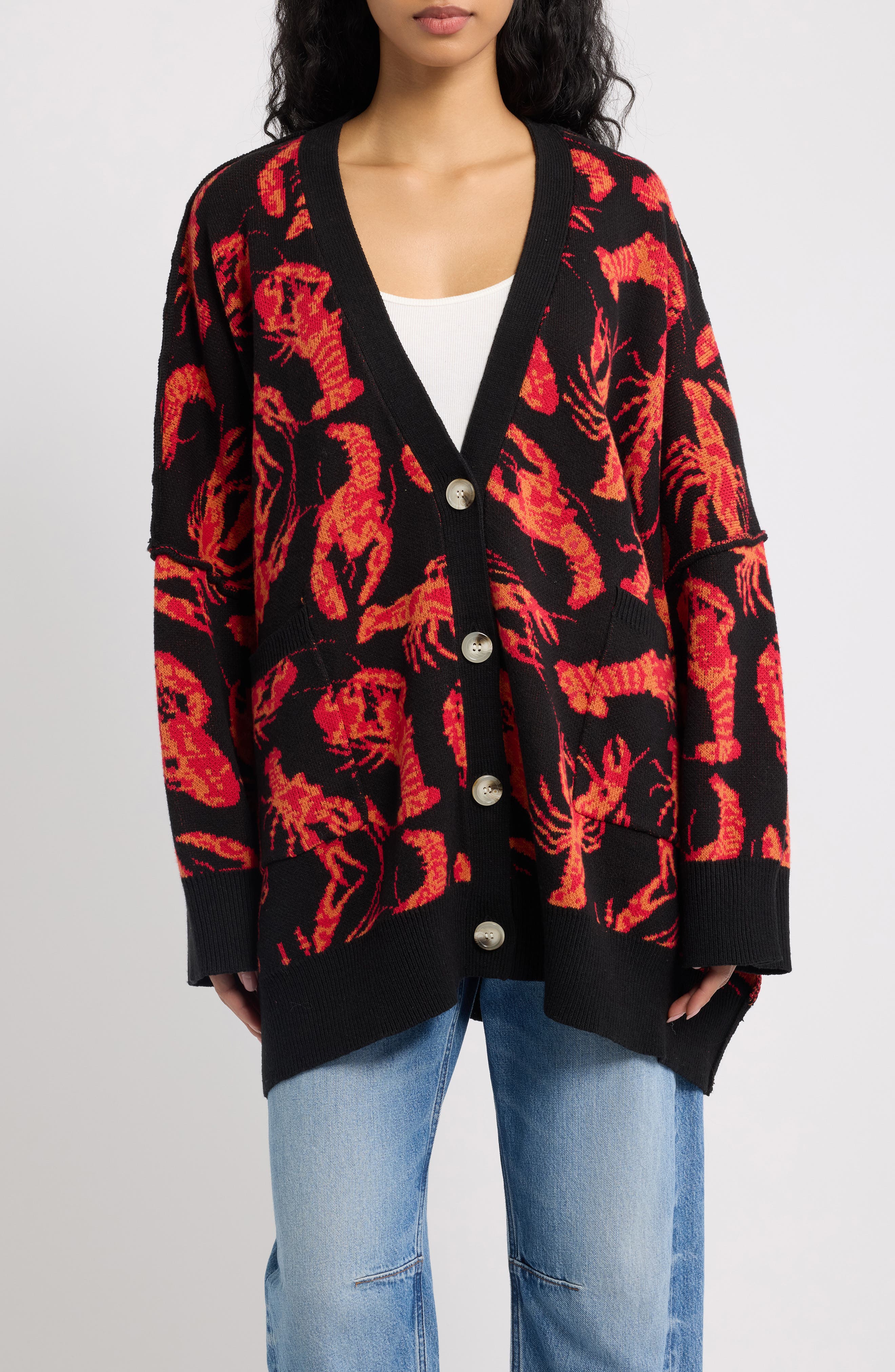 selected BLACK WITH RED LOBSTERS