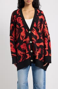 Dressed in Lala You're My Lobster Oversized Cardigan