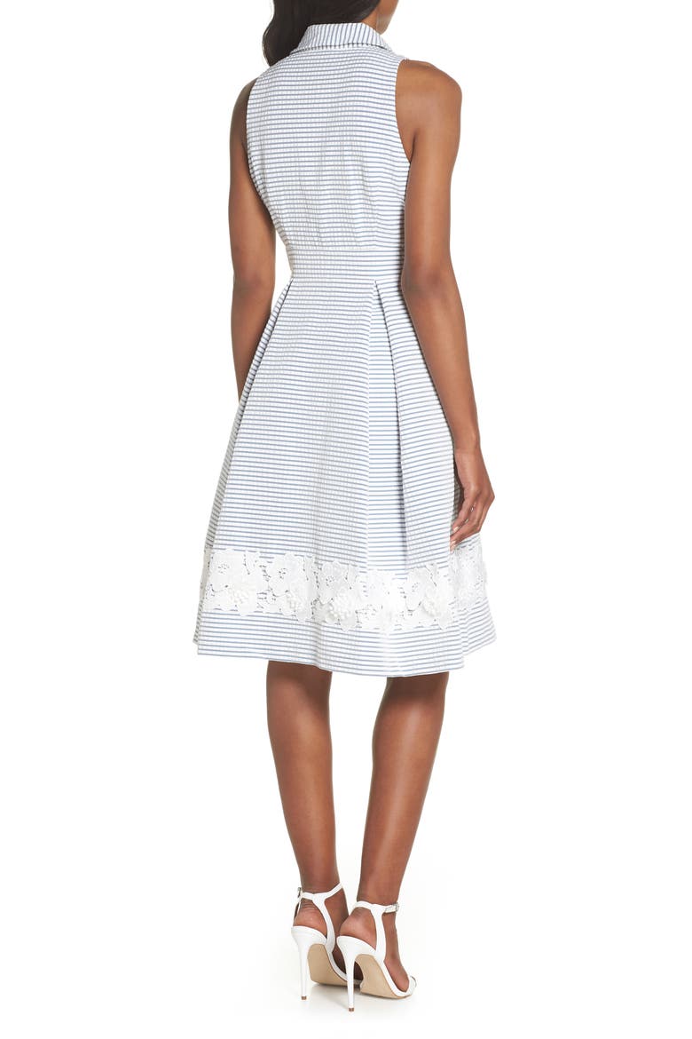 Halter Shirtdress, Alternate, color, BLUE/ WHITE
