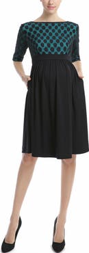Kimi & Kai Milena Polka Dot Maternity Dress