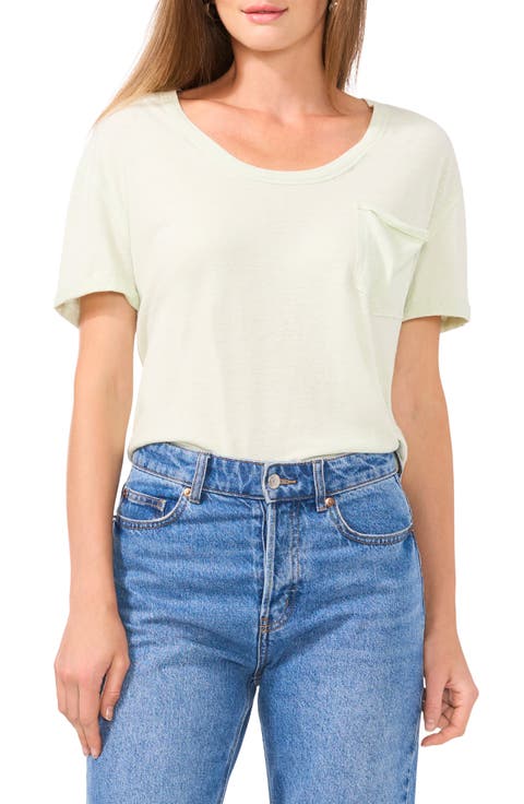 Linen Blend Slub Pocket T-Shirt