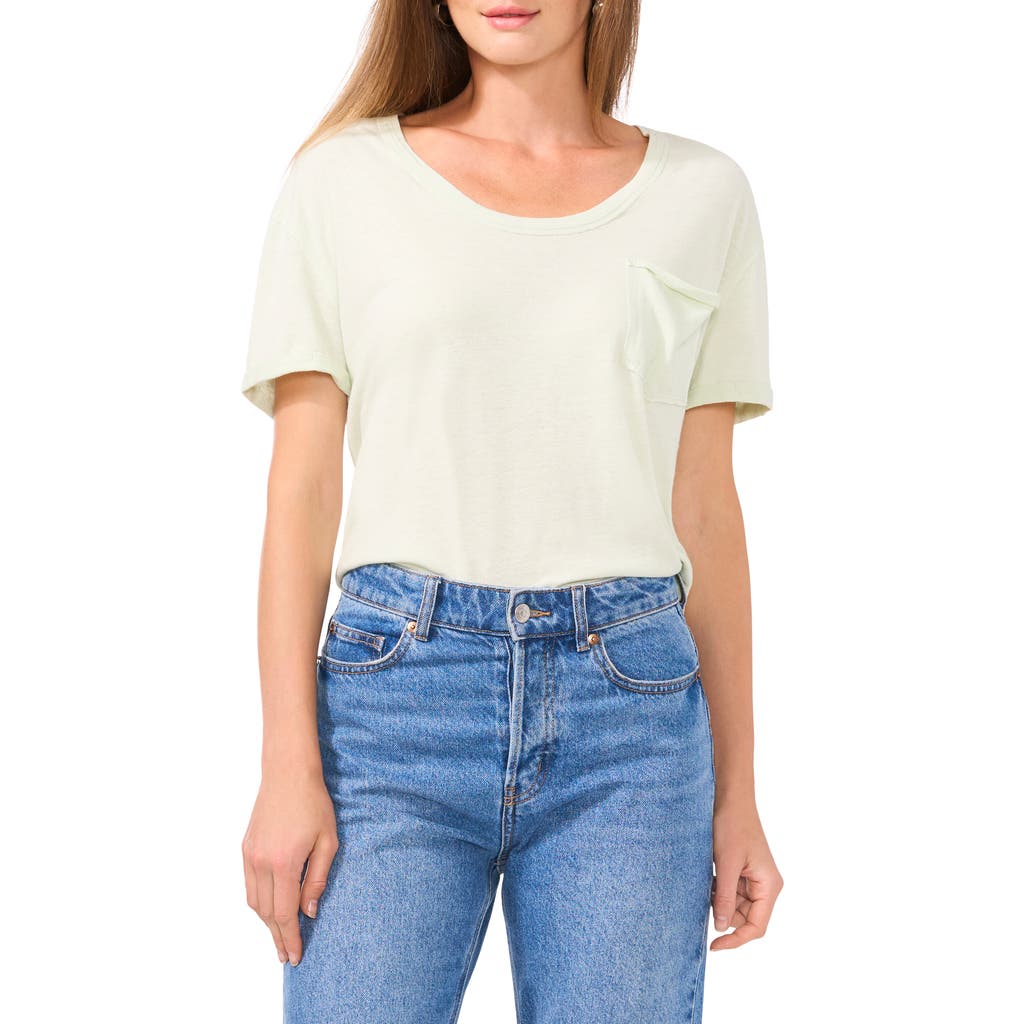 1.state Linen Blend Slub Pocket T-shirt In Mint Leaf