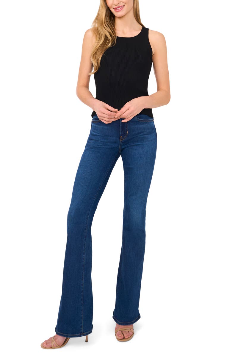 Ted Baker Rib Scoop Neck Tank, Alternate, color, Rich Black