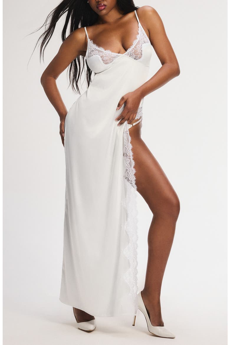 Nite Shade Maxi Nightgown, Main, color, HAZY WHITE