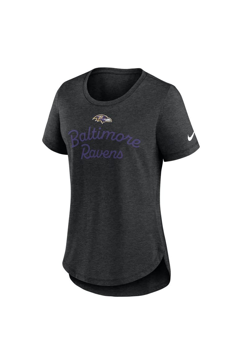 Women's Nike Black Baltimore Ravens Script Tri-Blend T-Shirt, Alternate, color, Black