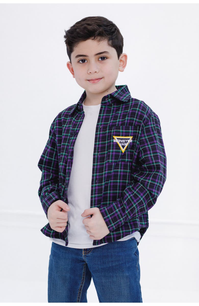 Monster Jam Grave Digger Long Sleeve Button Down Shirt, Alternate, color, Blue