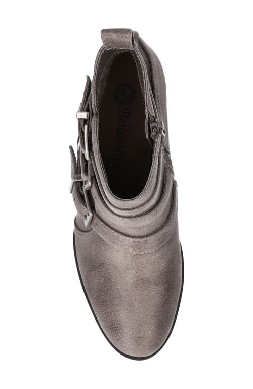 Bella Vita Bowie Buckle Strap Bootie In Gray