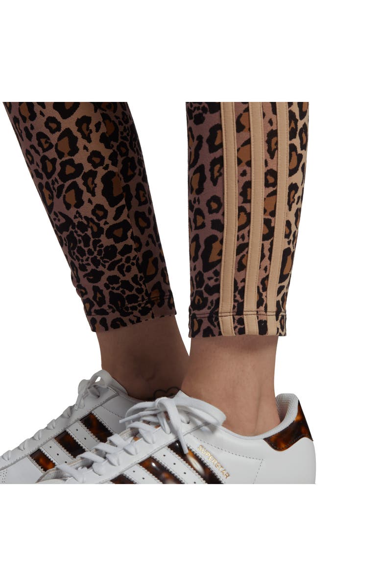 adidas Leopard Print Ankle Leggings, Alternate, color, 