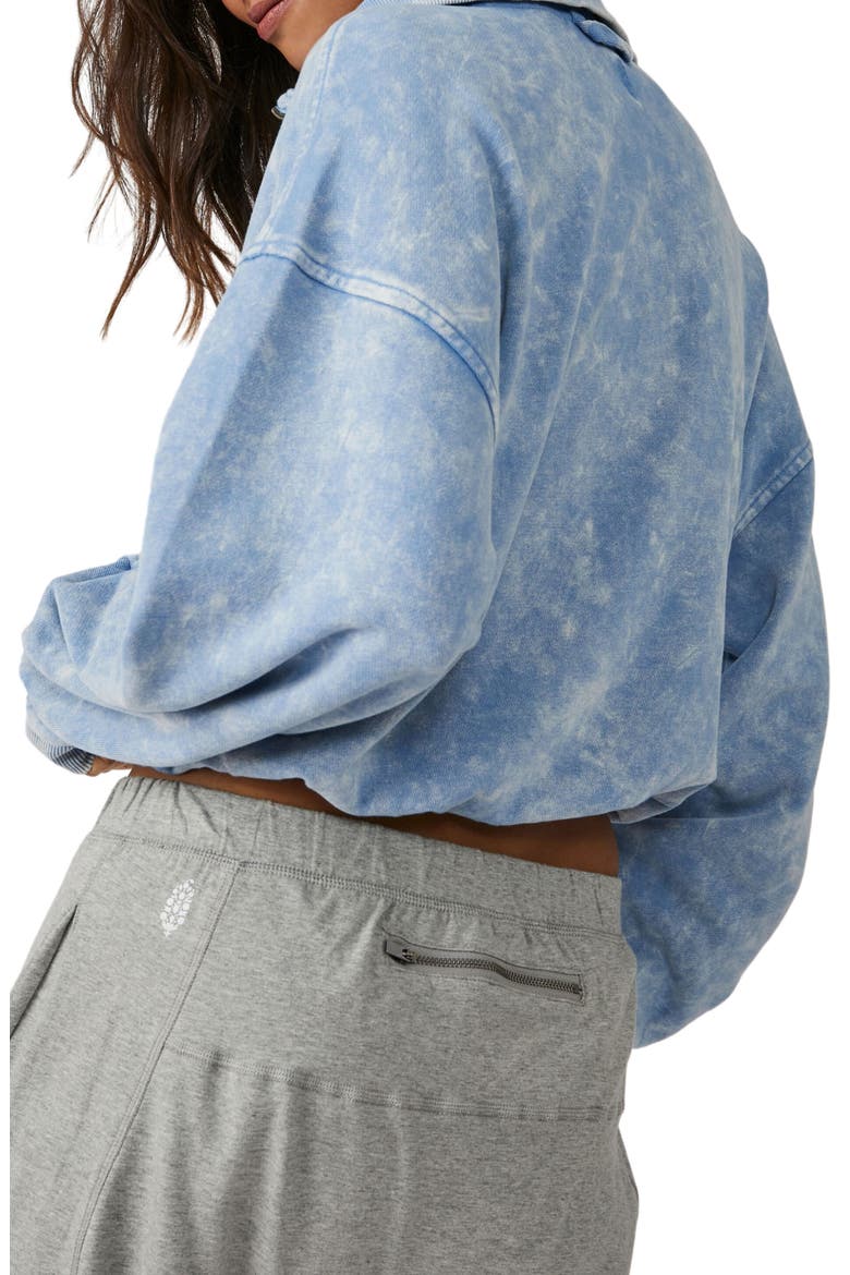 Valley Girl Half Zip Crop Sweatshirt, Alternate, color, CLOUDY WATERS