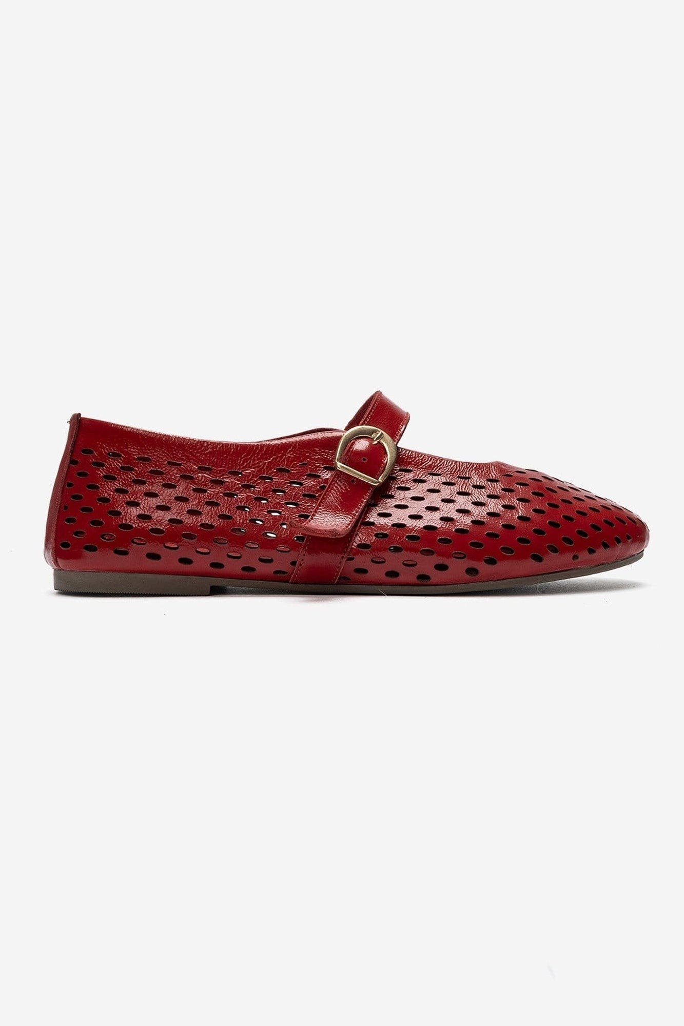 Arian Leather Ballet Flat, Alternate, color, Red Patent