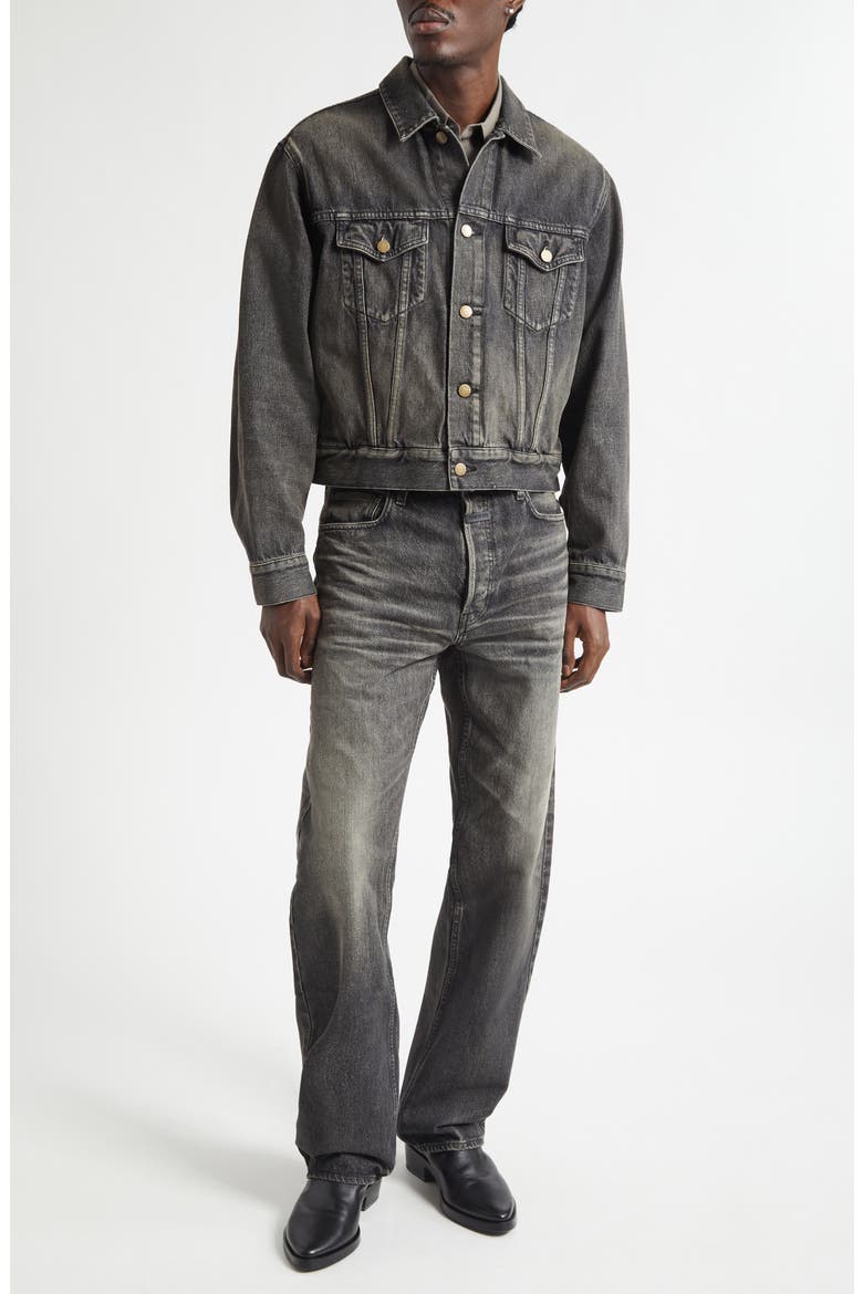 Denim Trucker Jacket, Alternate, color, WORN BLACK WORN BLACK