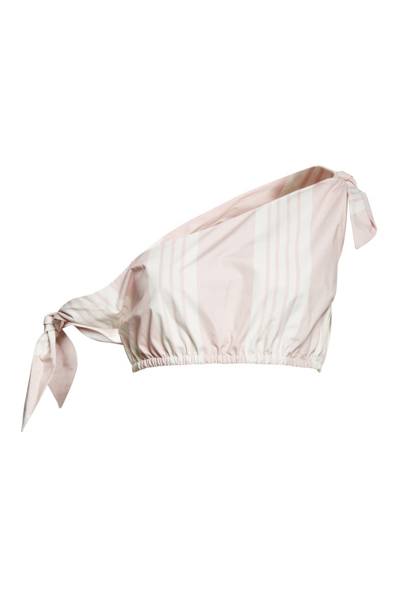 Rosie Stripe Asymmetric Neck Crop Top, Alternate, color, PINK STRIPE