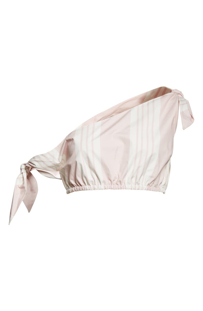 POSSE Rosie Stripe Asymmetric Neck Crop Top, Alternate, color, Pink Stripe