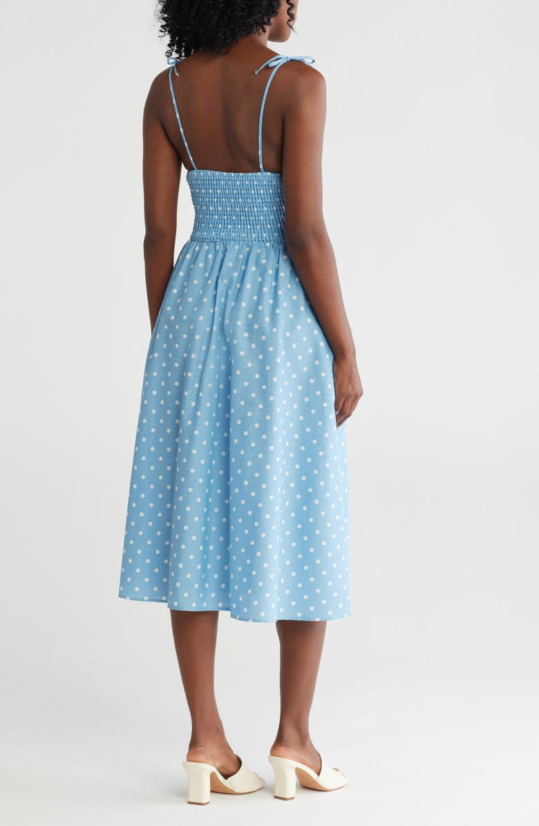 Steve Madden Tie Strap Poplin Midi Dress, Alternate, color,
