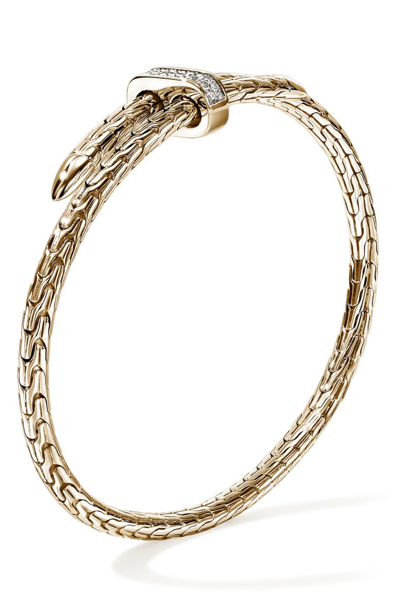 John Hardy Spear Flex Cuff Bracelet, Diamonds, Alternate, color, Gold