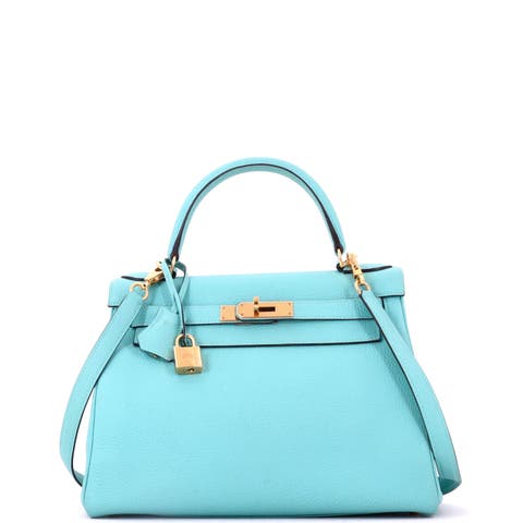 Kelly Handbag Blue Togo with Gold Hardware 28
