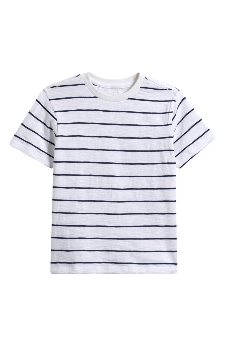 Nordstrom Kids' Stripe Cotton T-Shirt, Main, color, White- Navy Agatha Stripe