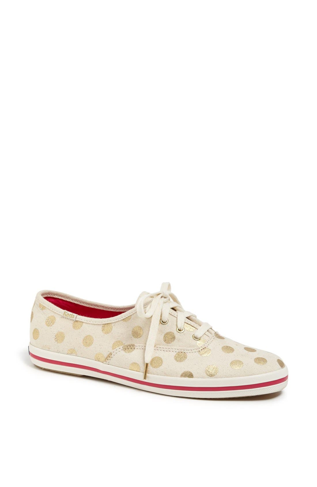 Keds® for kate spade new york 'kick' sneaker, Main, color, CREAM/ GOLD PAVILLION DOT