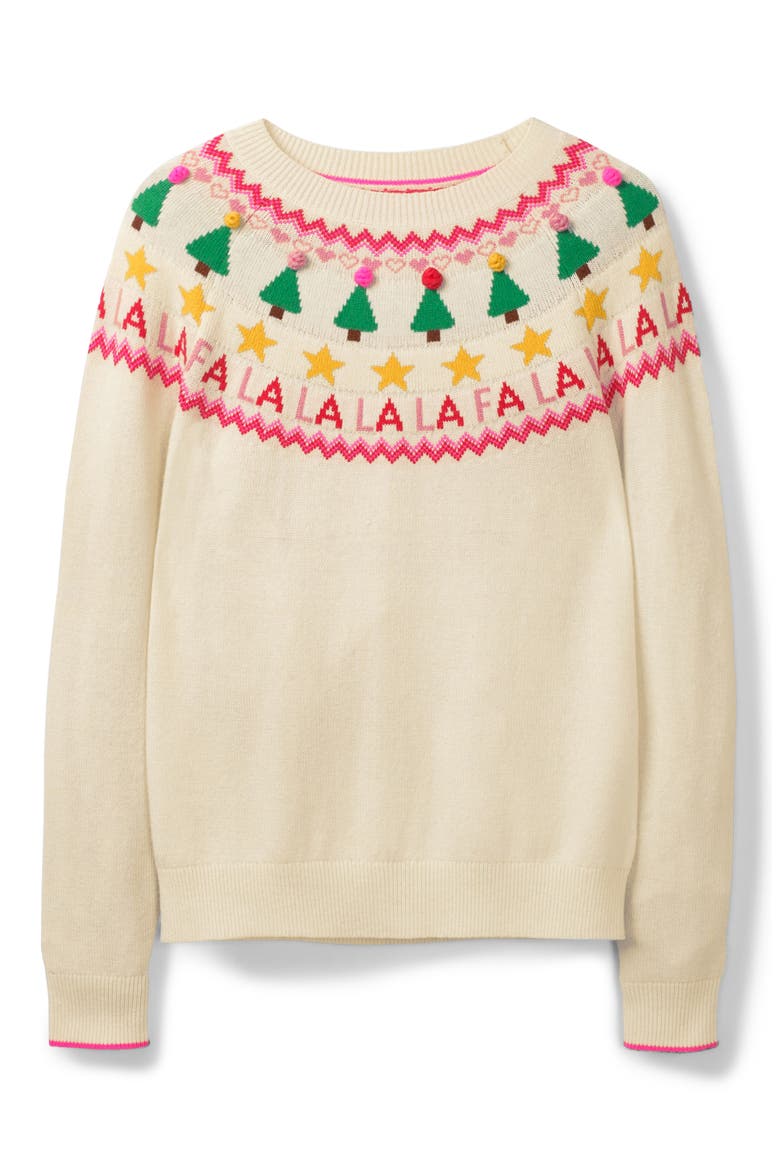 Festive Fair Isle Wool, Cotton & Alpaca Blend Sweater, Alternate, color, FALALA