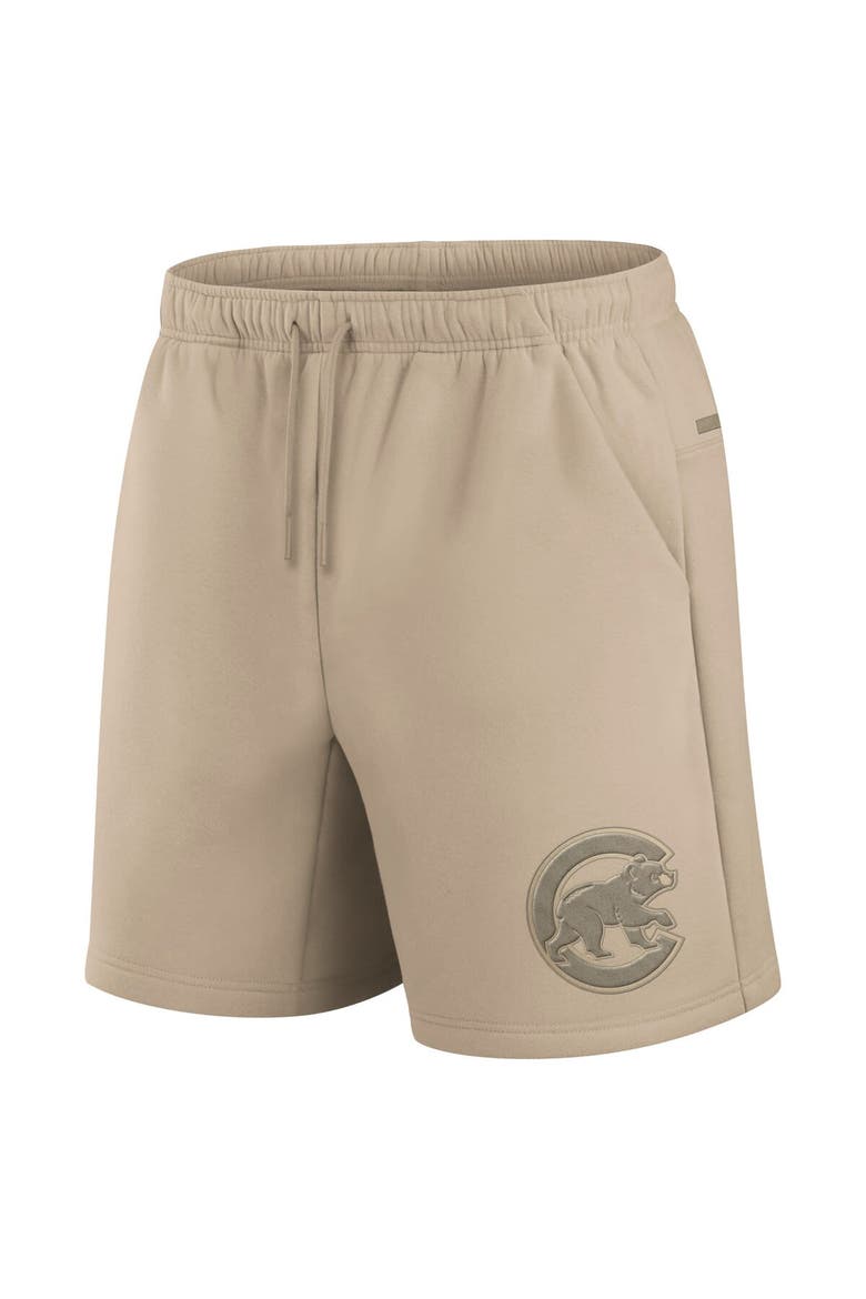 Unisex Fanatics Khaki Chicago Cubs Elements Super Soft Fleece Shorts, Alternate, color, Khaki