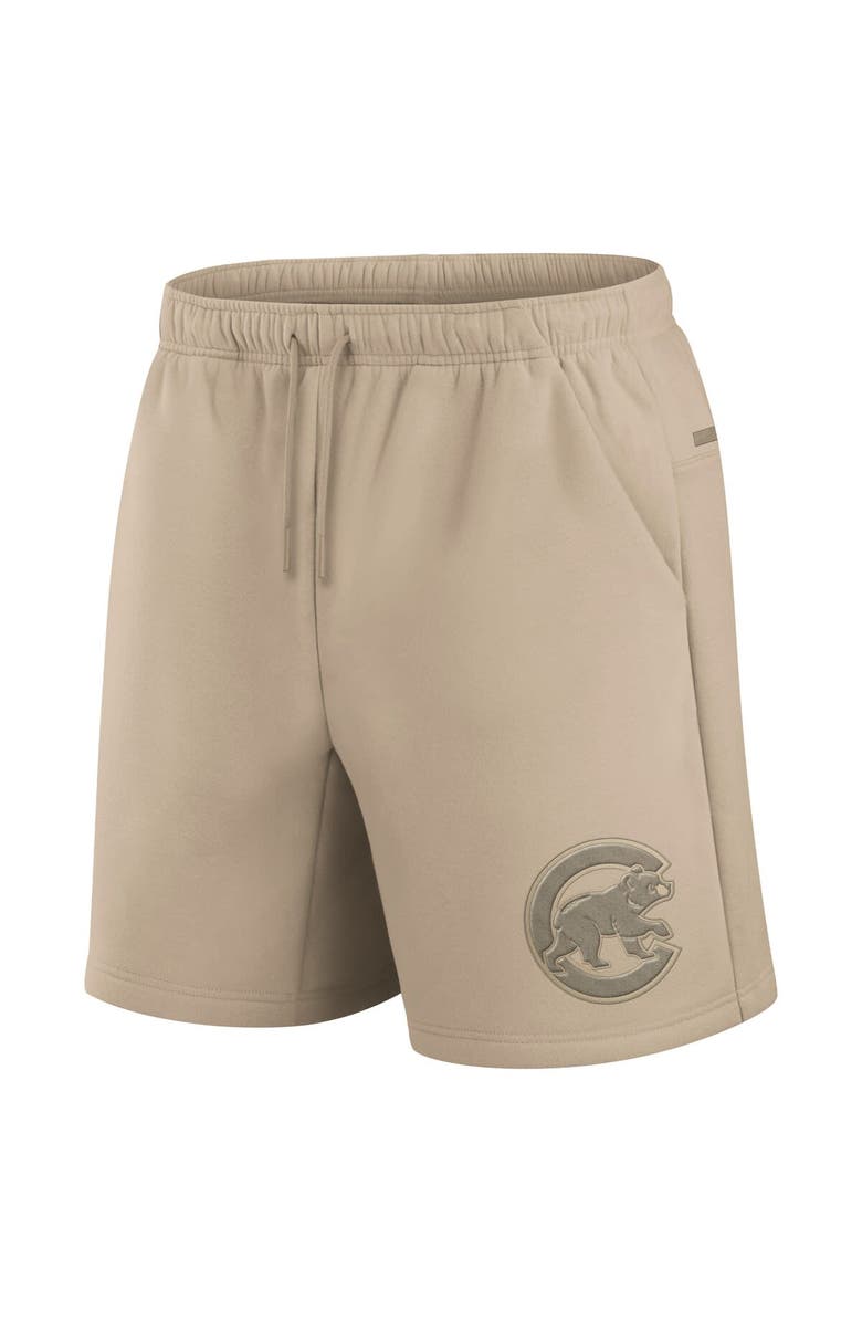 FANATICS Unisex Fanatics Khaki Chicago Cubs Elements Super Soft Fleece Shorts, Alternate, color, Khaki