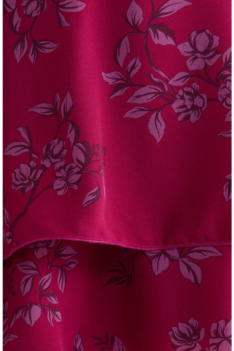 Zurum Floral Print Fringe Long Sleeve Dress, Alternate, color, MAGENTA-MULT
