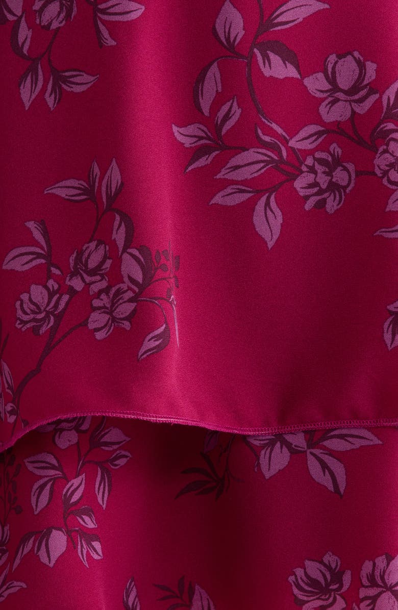 SUGARLIPS Zurum Floral Print Fringe Long Sleeve Dress, Alternate, color, Magenta-Mult