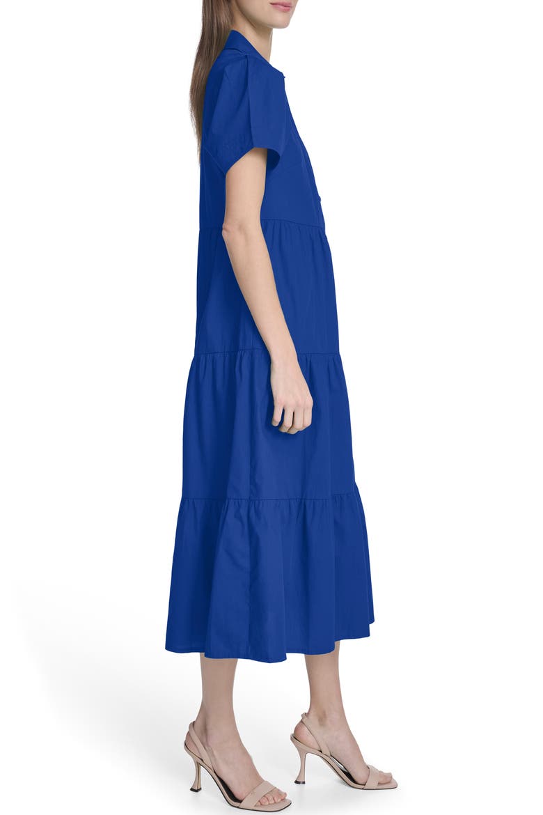 Short Sleeve Cotton Tiered Maxi Dress, Alternate, color, REGATTA