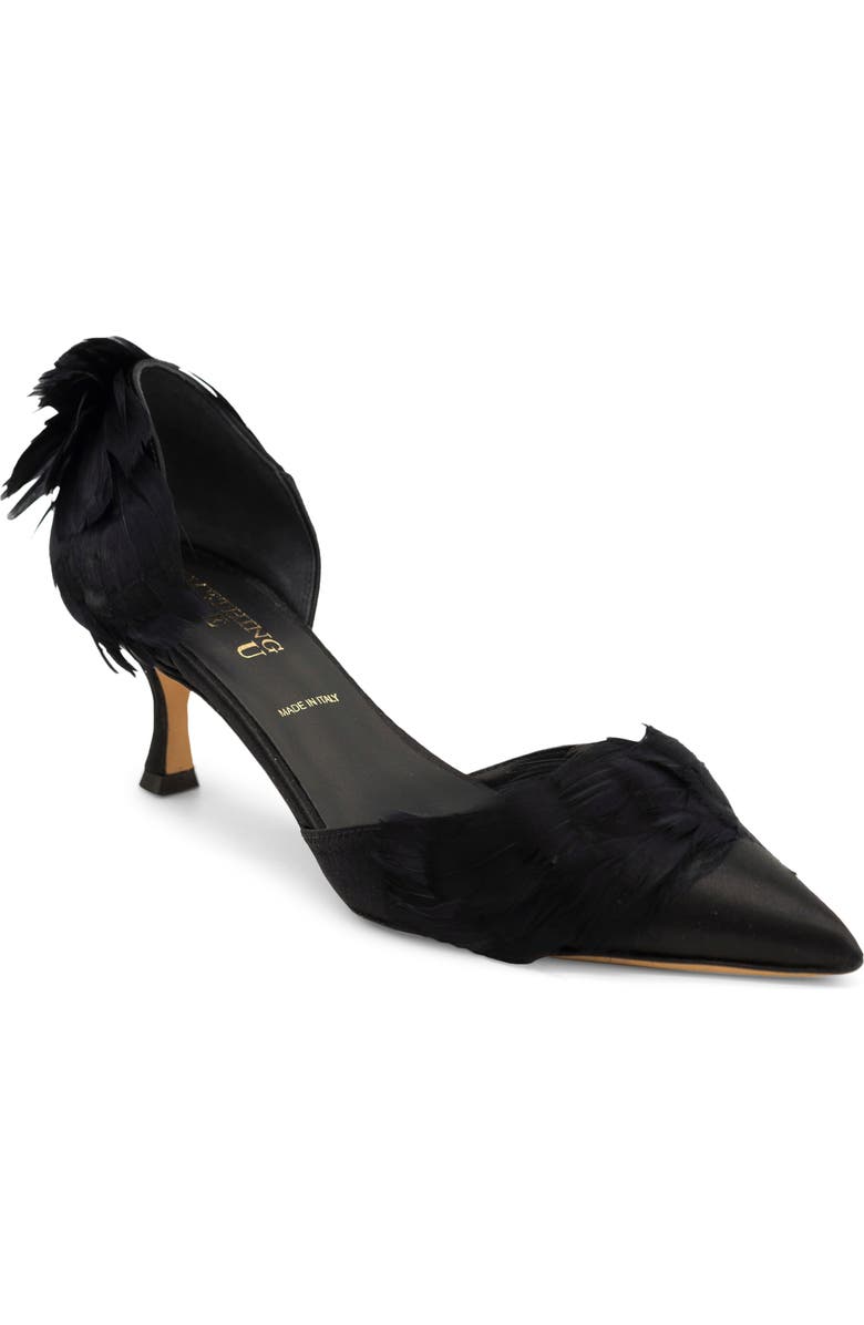 Something Bleu Sophia Feather Kitten Heel d'Orsay Pump, Main, color,