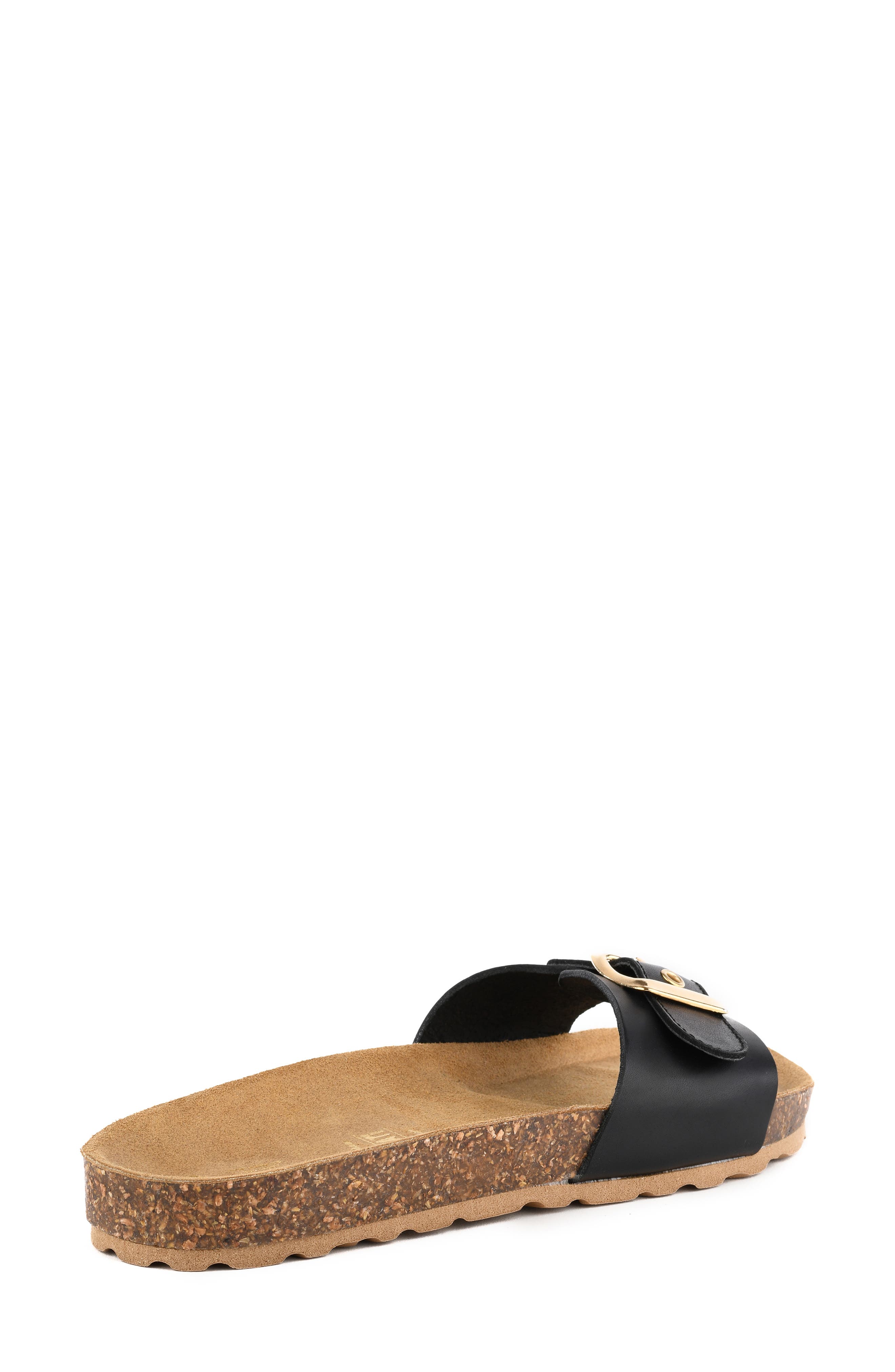 Speechless Slide Sandal, Alternate, color, BLACK LEATHER