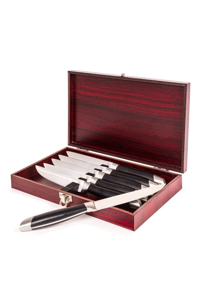 Gemini 6-Piece Stainless Steel Steak Knife Set, Alternate, color, SILVER