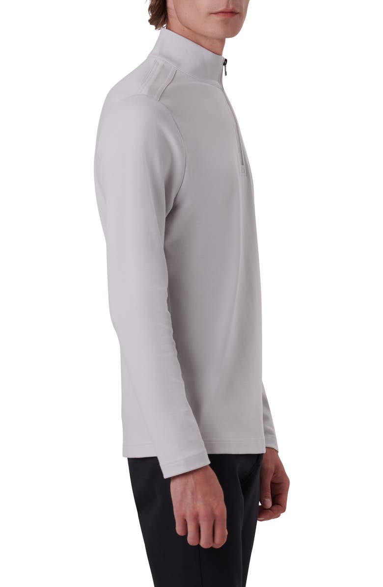 Bugatchi Quarter Zip Knit Pullover, Alternate, color, Platinum