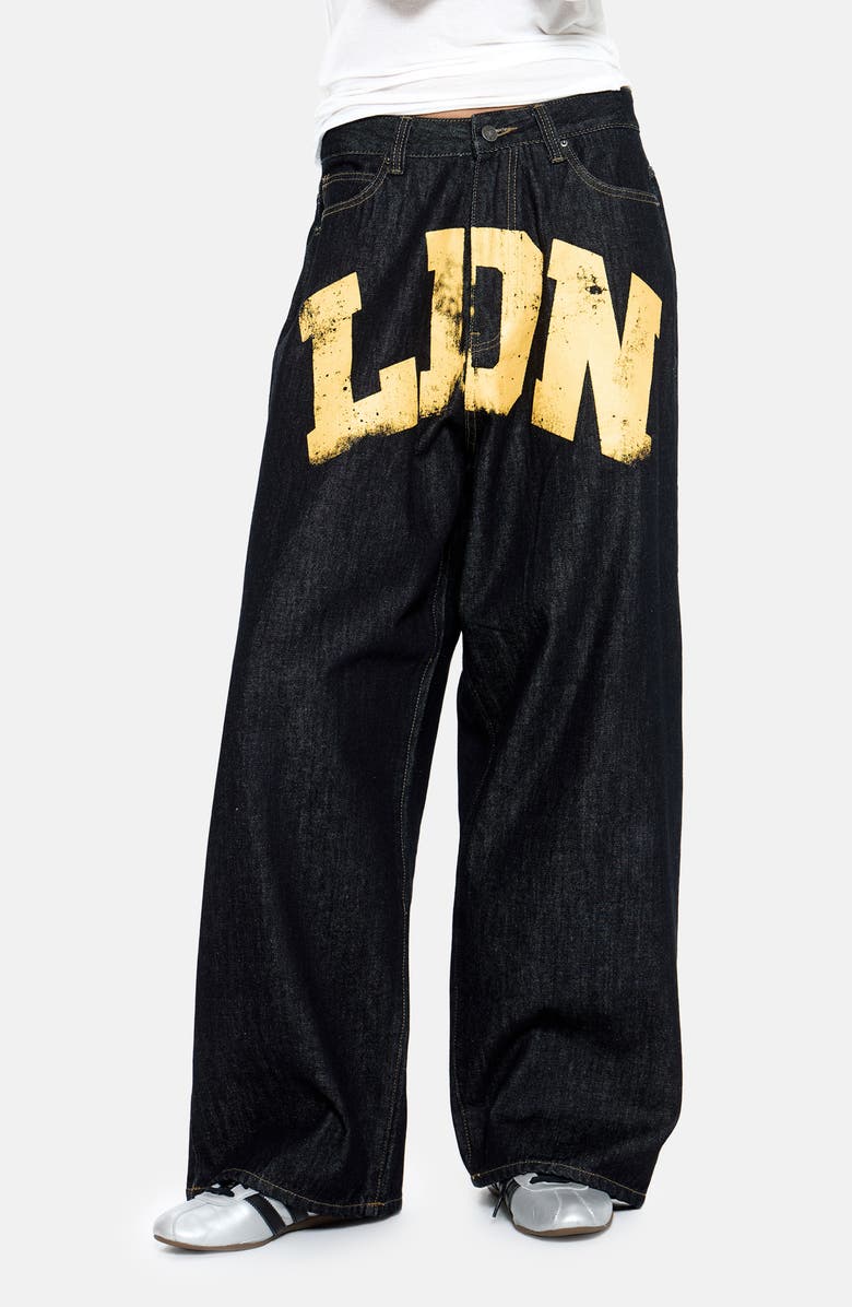 JADED LONDON LDN Print XL Collossus Jeans, Main, color, Black