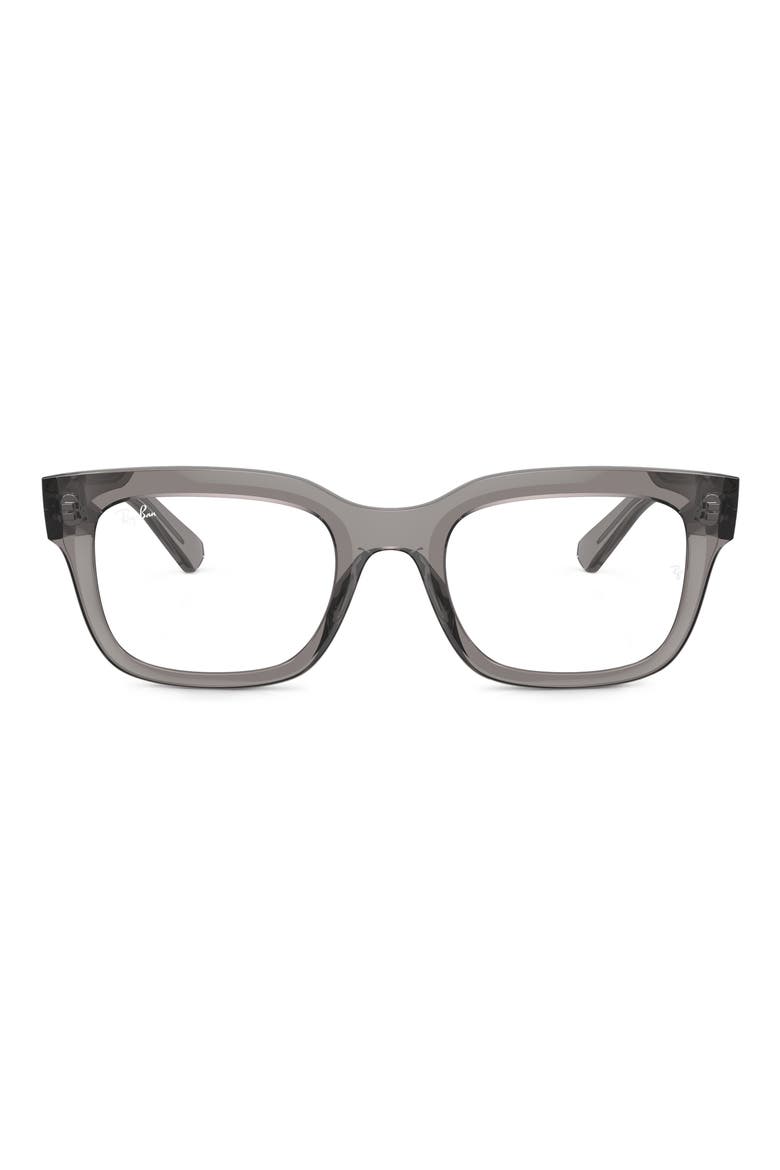 Chad 54mm Rectangular Optical Glasses, Main, color, TRANSPARENT GREY