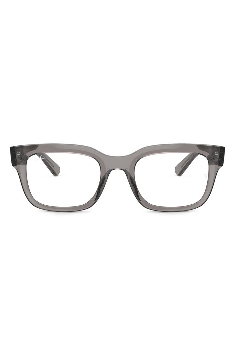 Ray-Ban Chad 54mm Rectangular Optical Glasses, Main, color, Transparent Grey