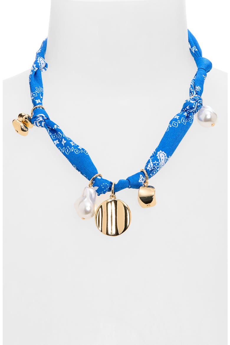 Bandanna Charm Necklace, Alternate, color, BLUE MULTI- GOLD