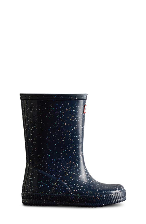 Hunter Kids' Original First Classic Glitter Rain Boot In Black