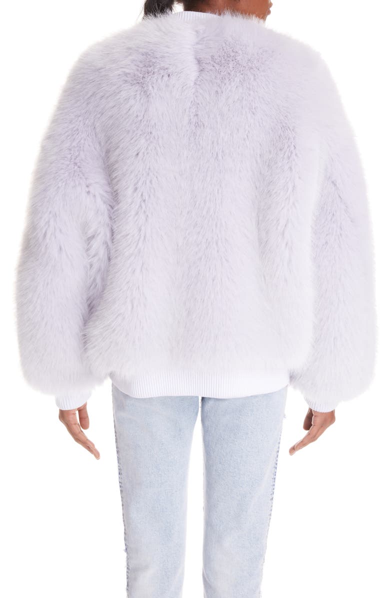 Balmain Faux Fur Bomber Jacket, Alternate, color, 