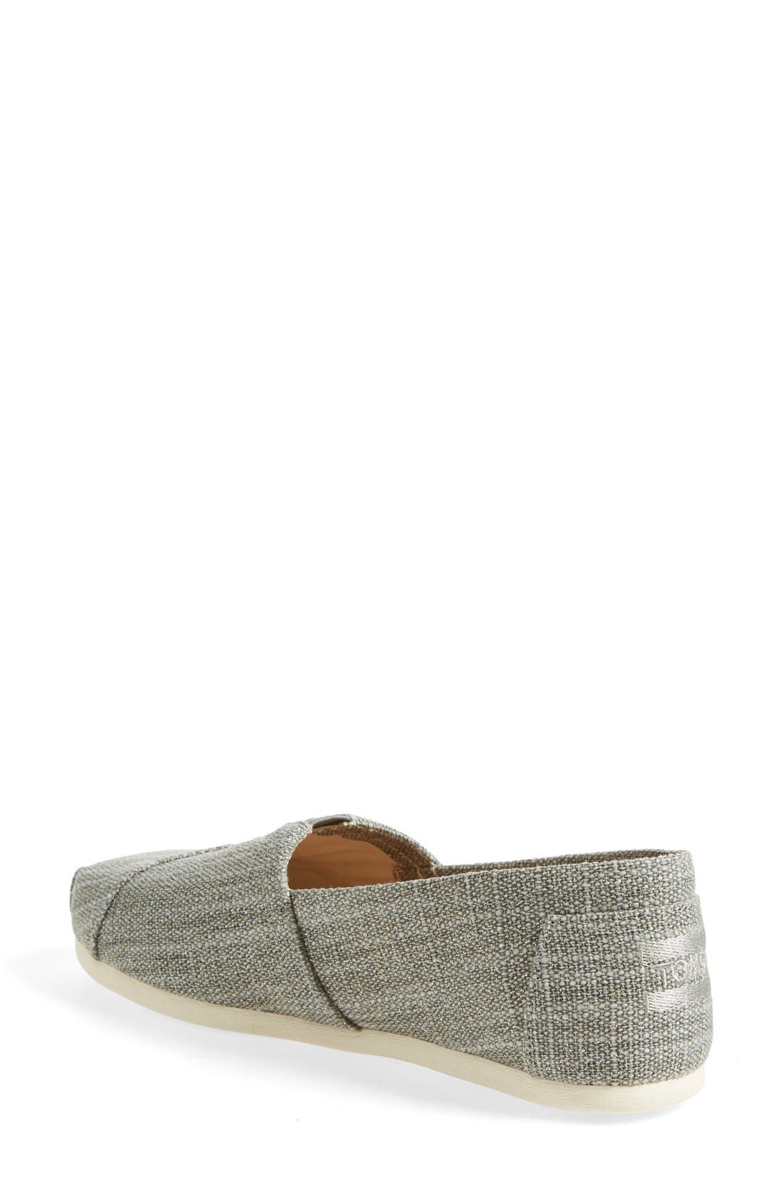TOMS 'Classic' Metallic Linen Slip-On, Alternate, color, 