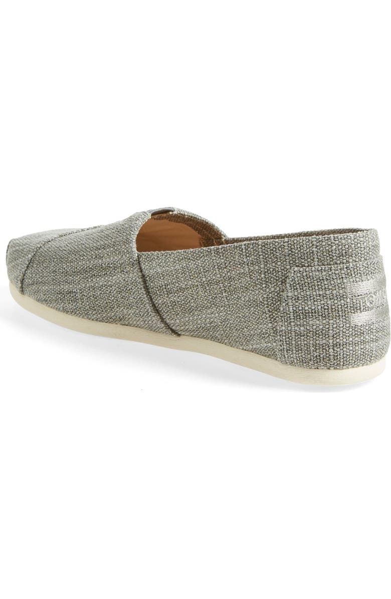 TOMS 'Classic' Metallic Linen Slip-On, Alternate, color,
