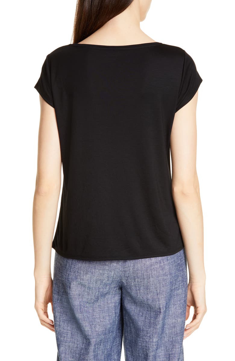 Eileen Fisher Scoop Neck Cap Sleeve Tee, Alternate, color, 