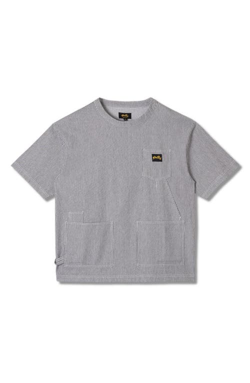 Stan Ray Pinstripe Cotton Utility T-shirt In Aged Hickory Stripe