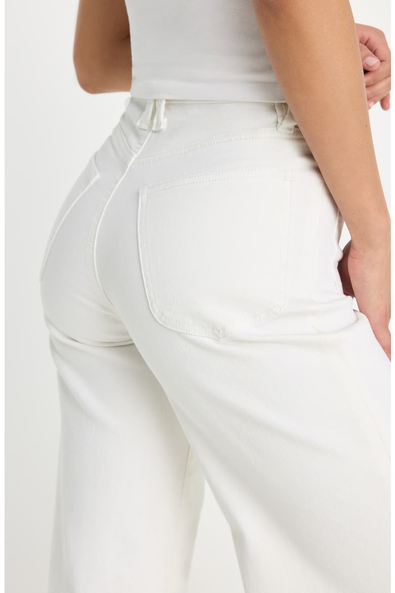 Good Waist Patch Pocket High Waist Palazzo Jeans, Alternate, color, WHITE