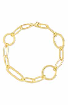 Sterling Forever Lyla Round & Oval Link Chain Bracelet